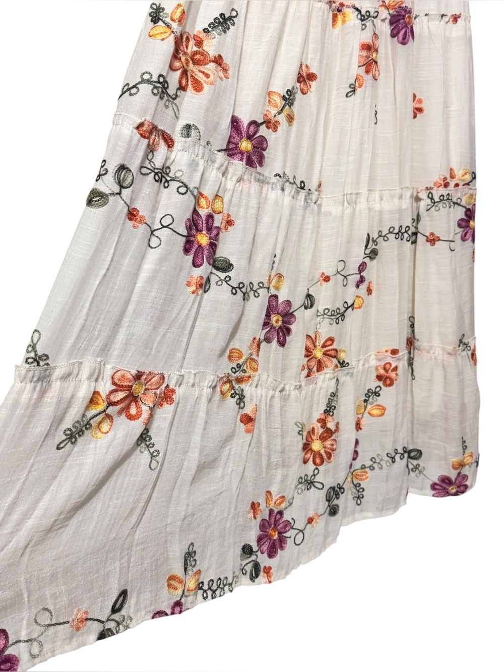 KINDRED Petite Floral Tiered Maxi Dress XLP 19” p2p Cream Multi $88 Retail 
NWT - Picture 8 of 12